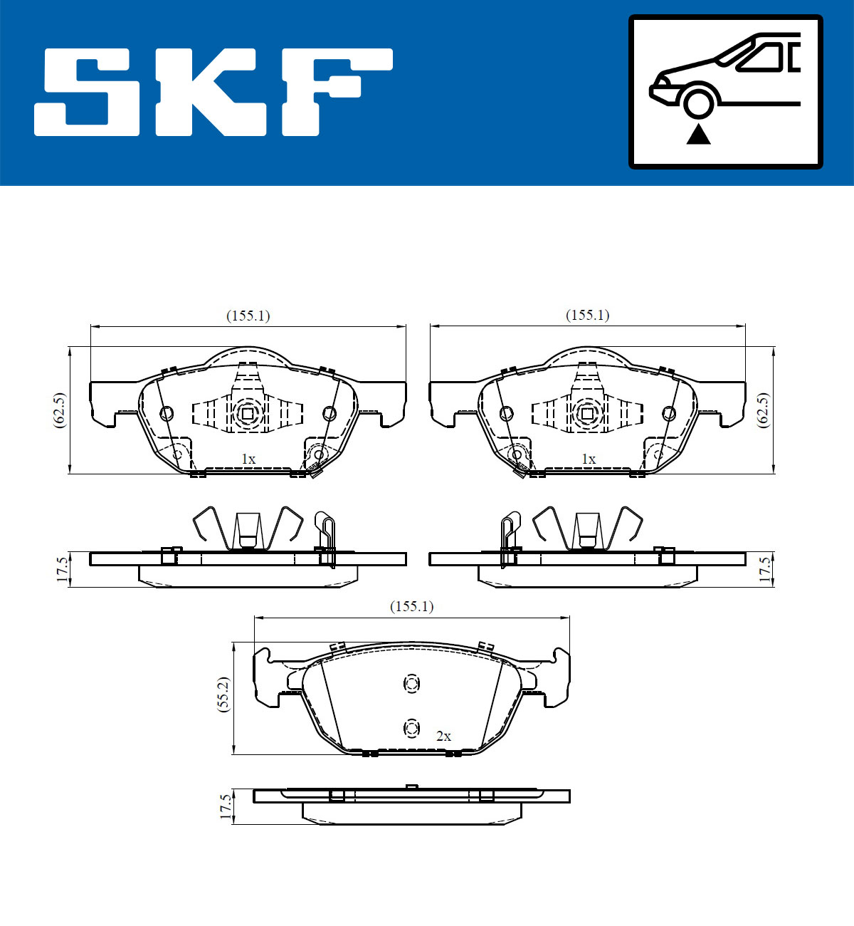 Placute frana SKF VKBP80560A