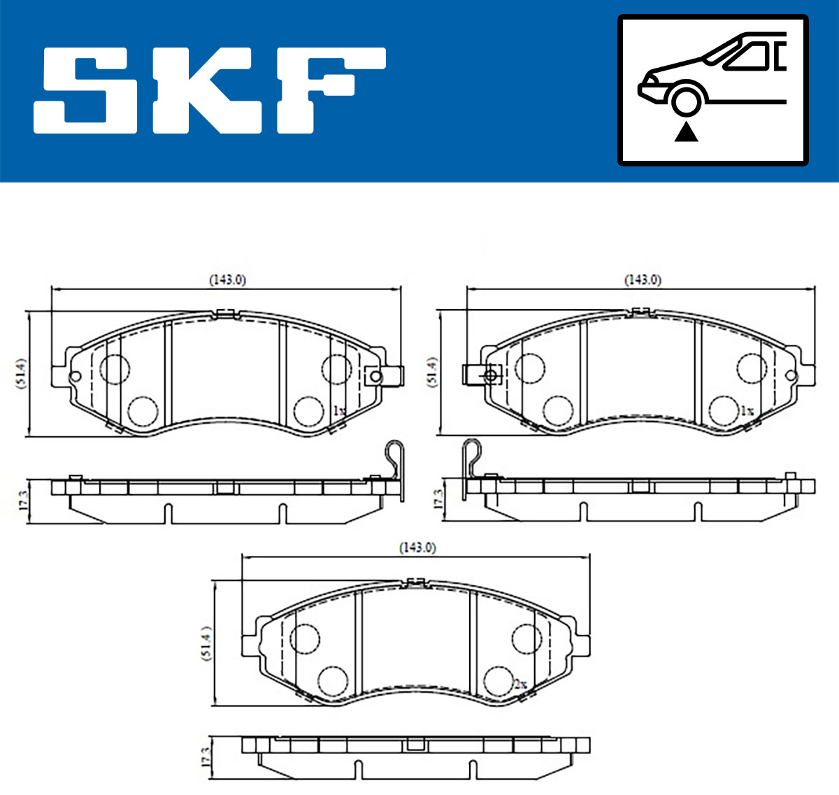 Placute frana SKF VKBP80570A