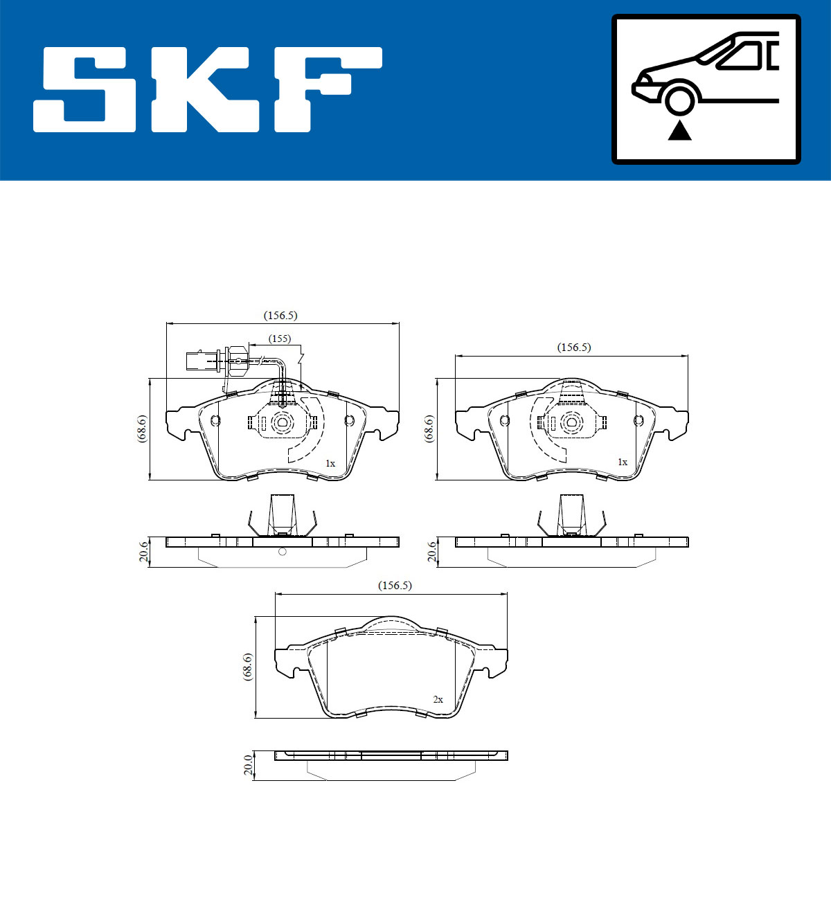 Placute frana SKF VKBP80573E