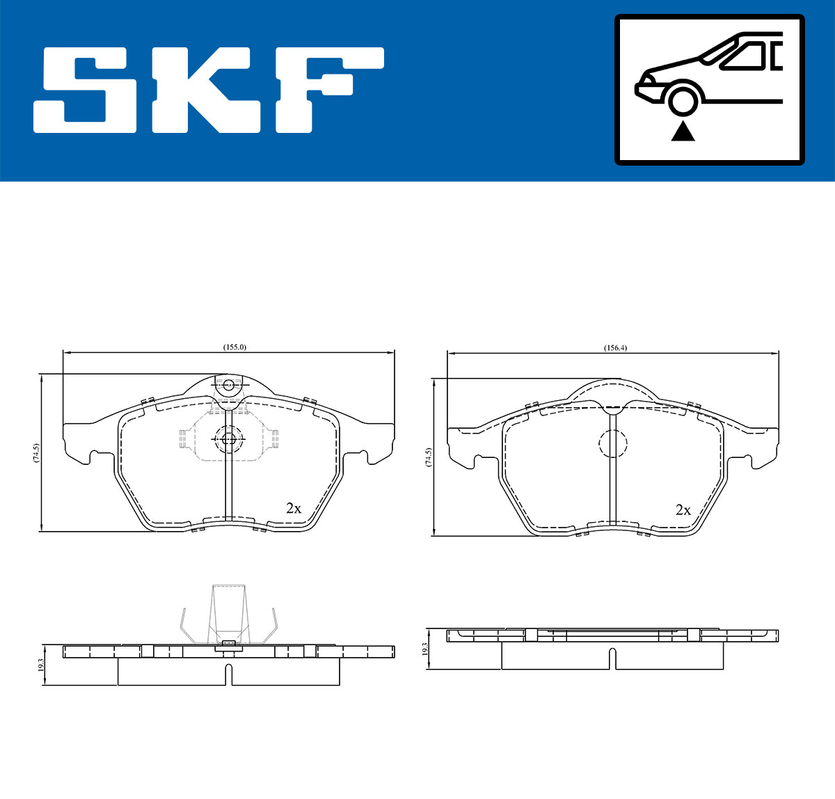 Placute frana SKF VKBP80593