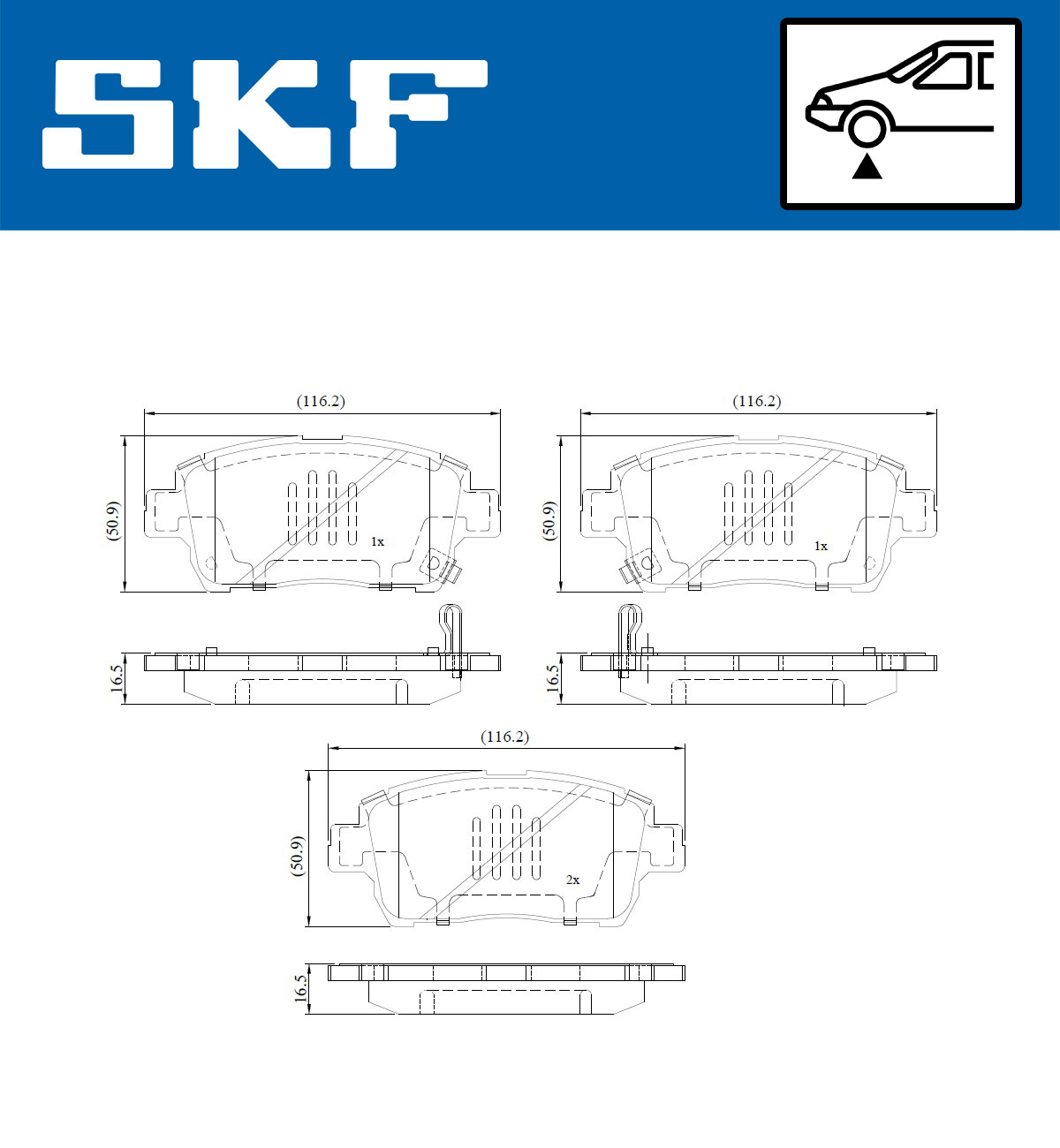 Placute frana SKF VKBP80641A