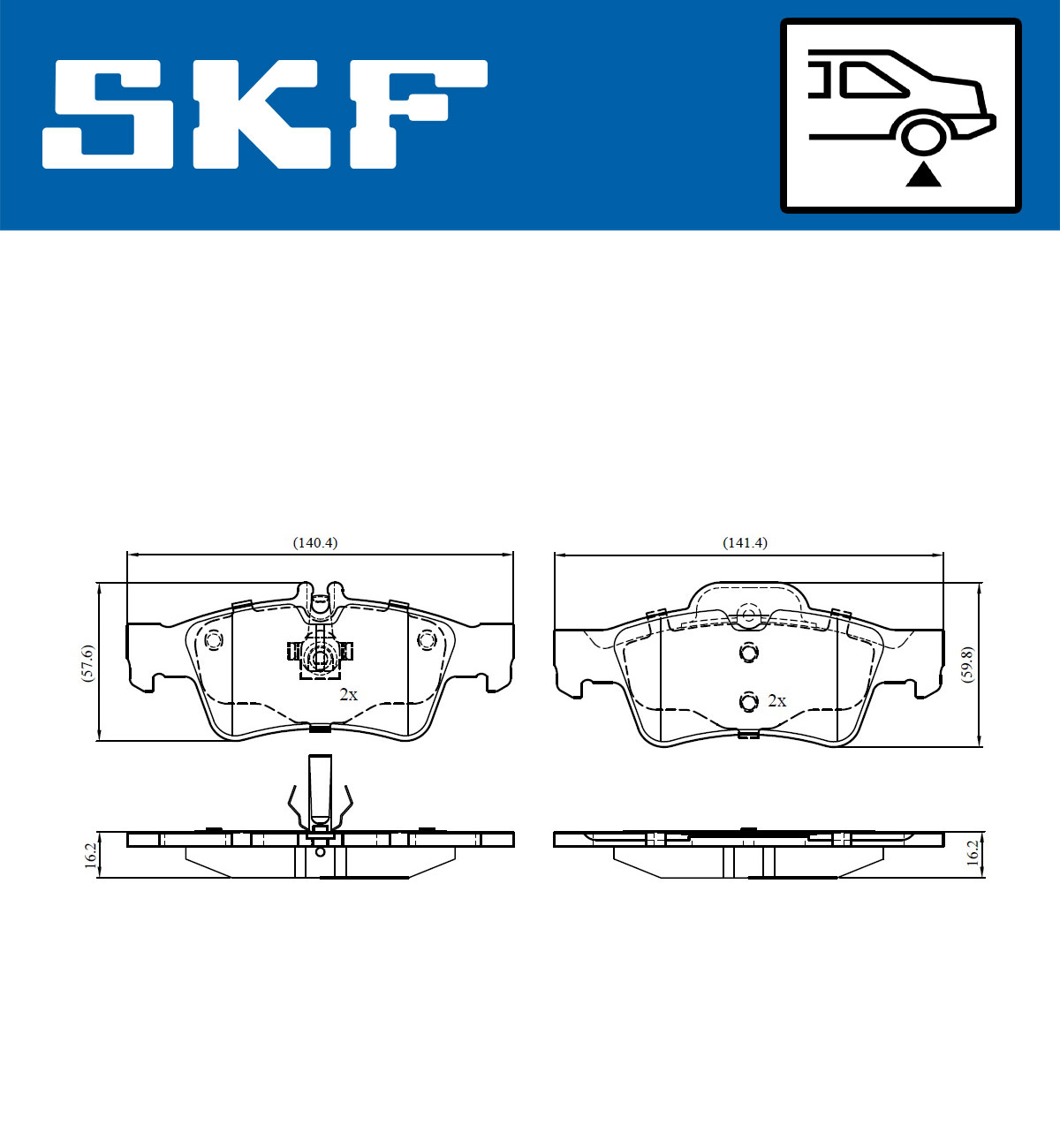 Placute frana SKF VKBP90065