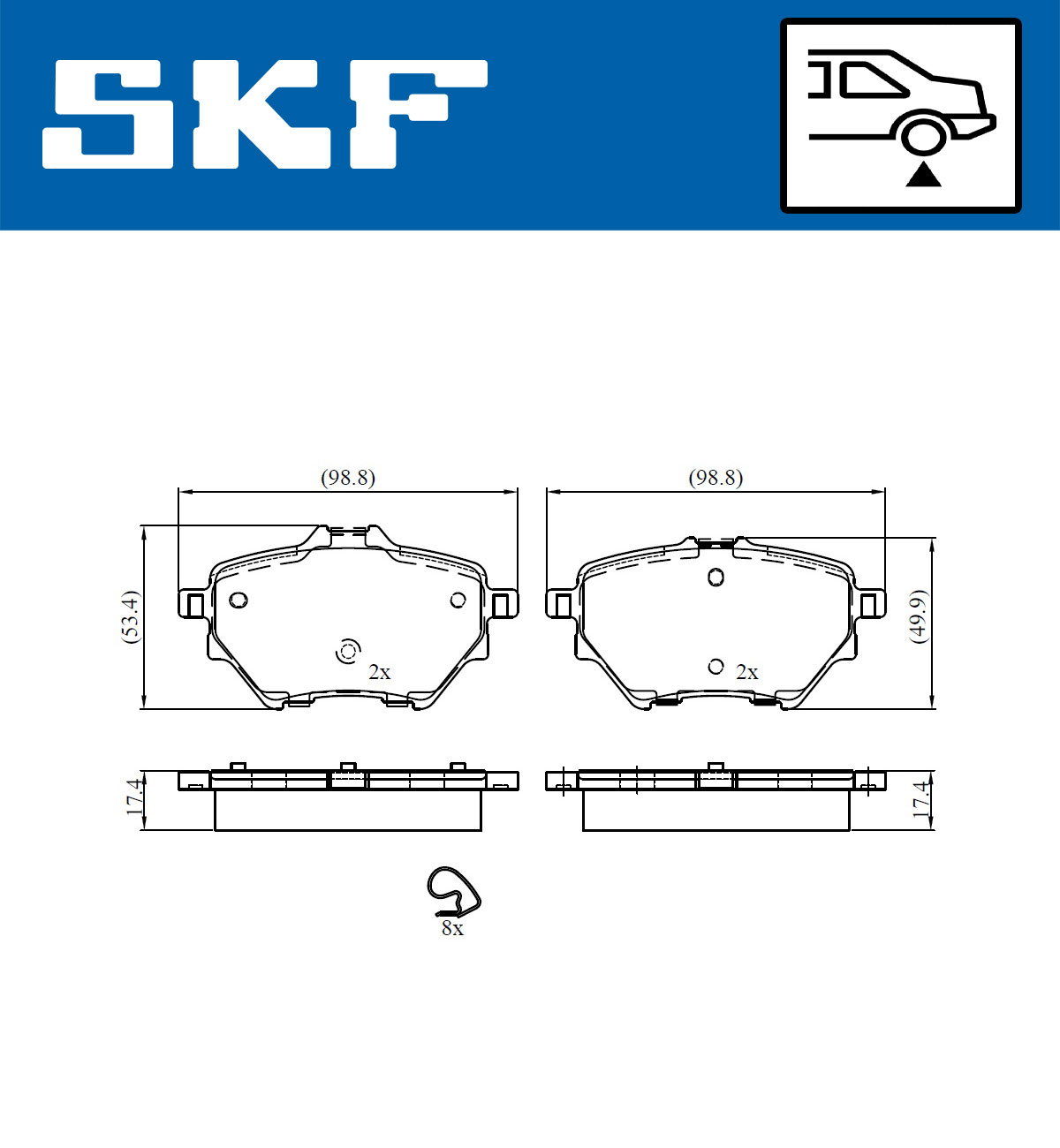 Placute frana SKF VKBP90101