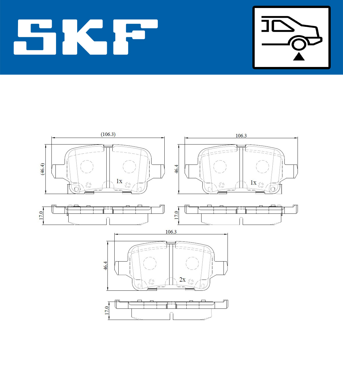 Placute frana SKF VKBP90156A