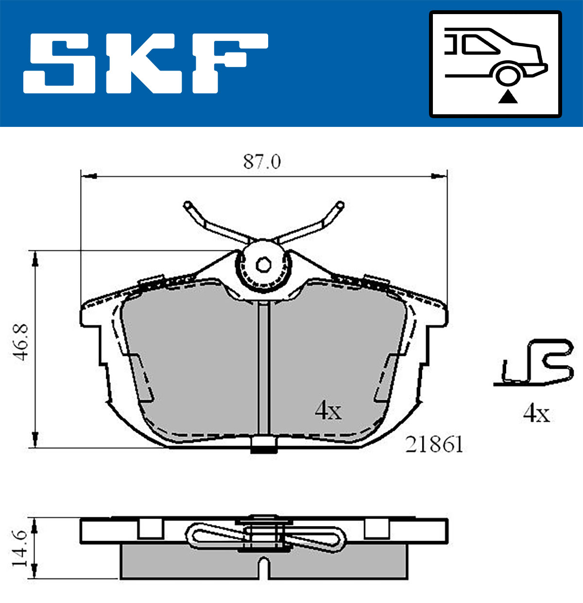 Placute frana SKF VKBP90160A