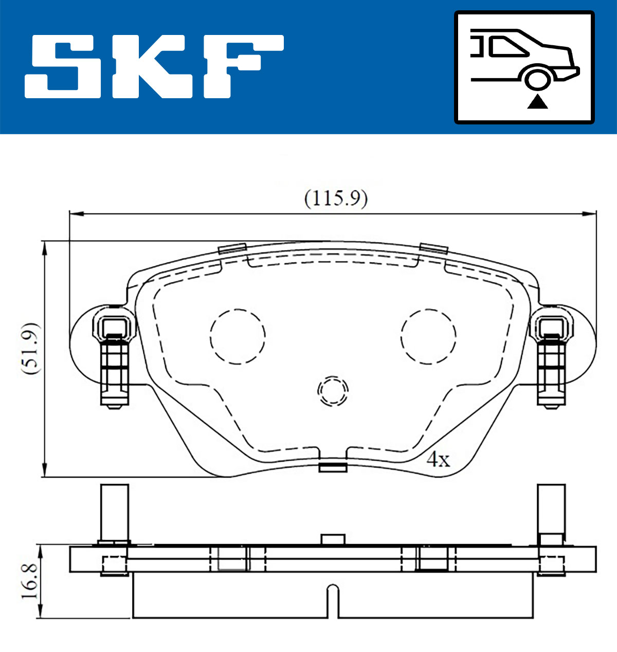 Placute frana SKF VKBP90170
