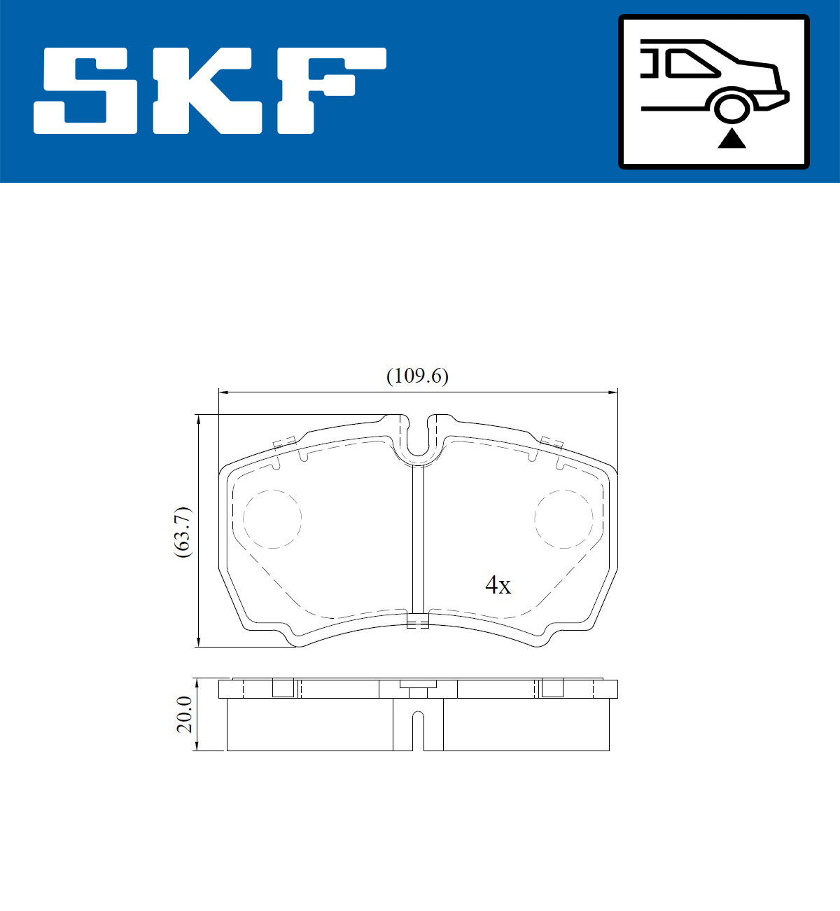 Placute frana SKF VKBP90200