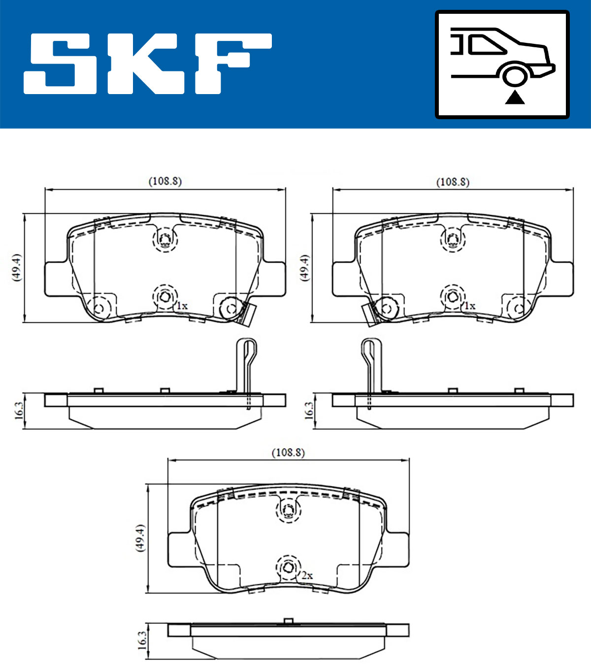 Placute frana SKF VKBP90458A
