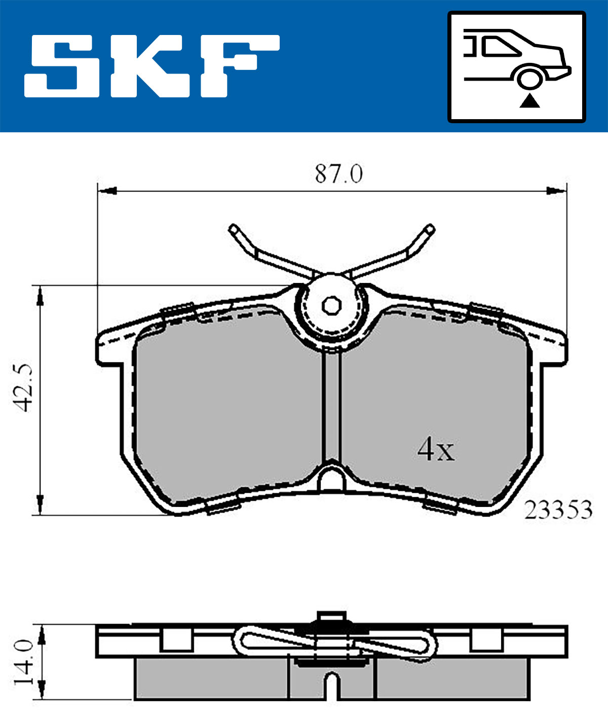 Placute frana SKF VKBP90484