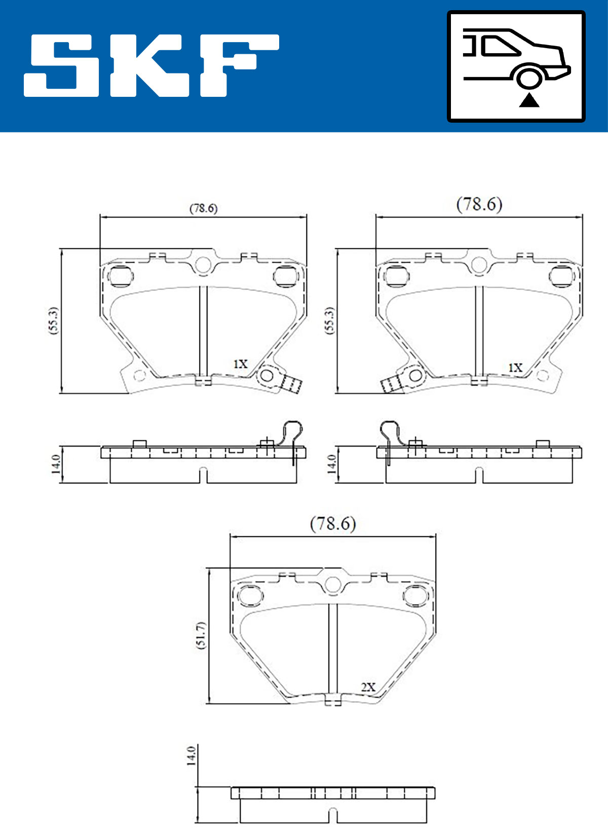 Placute frana SKF VKBP90559A