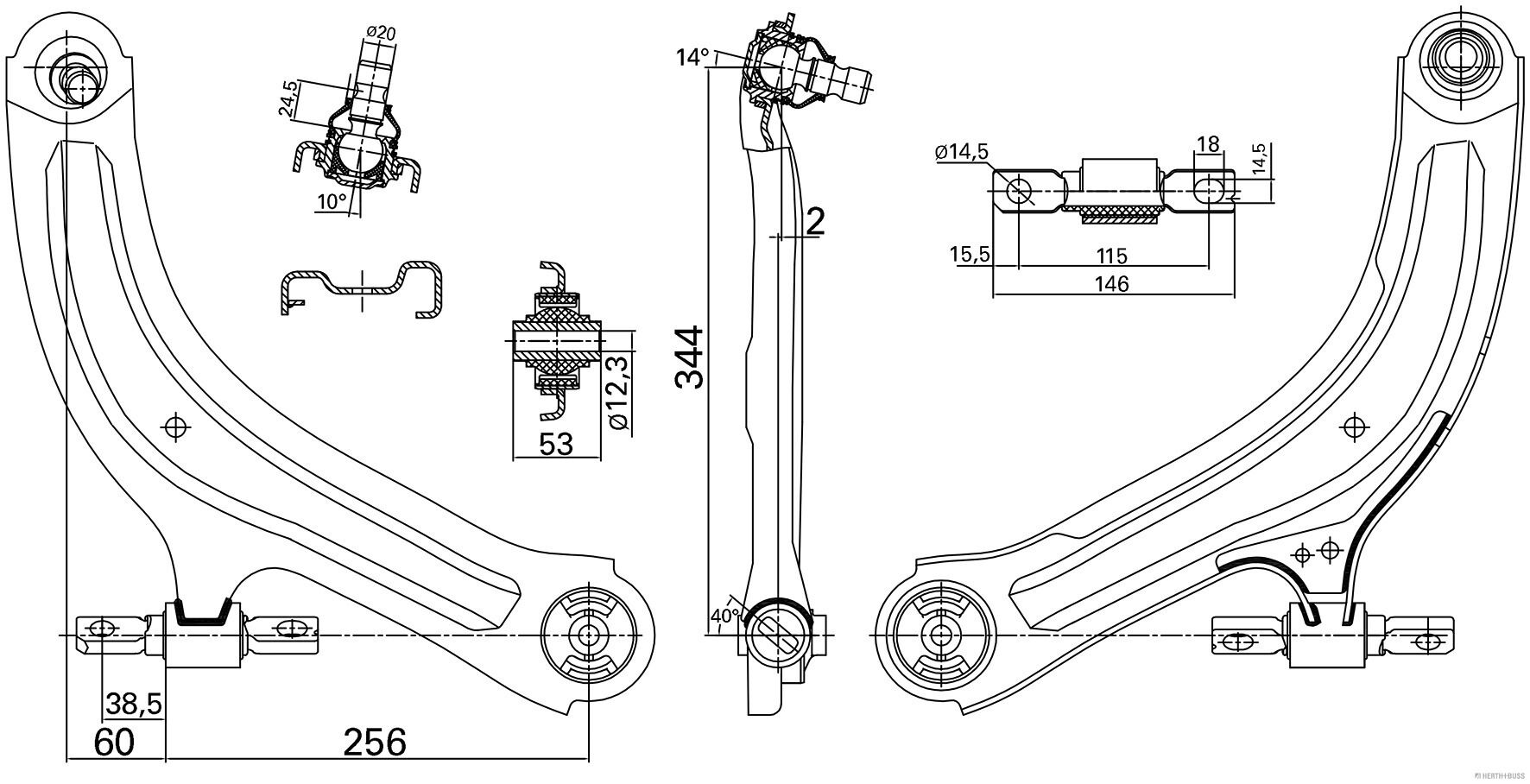 Brat suspensie roata HERTH BUSS JAKOPARTS J4911062