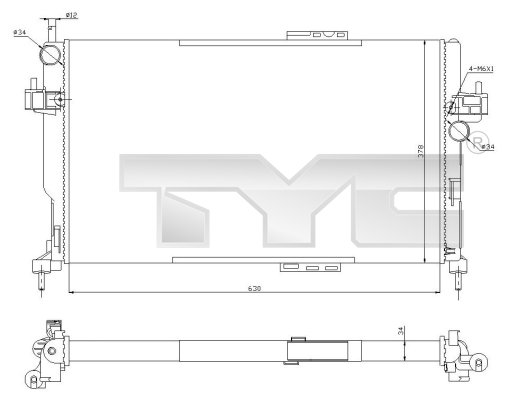 Radiator racire motor TYC 725-0034-R