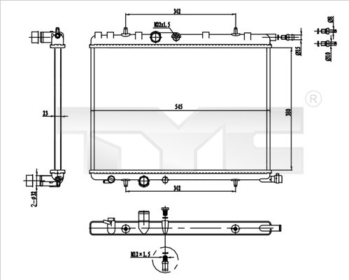 Radiator racire motor TYC 726-0016-R