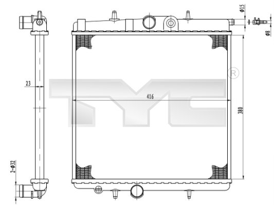 Radiator racire motor TYC 726-0017-R