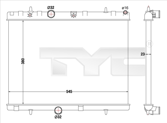 Radiator racire motor TYC 726-0019-R