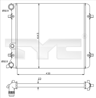 Radiator racire motor TYC 737-0010