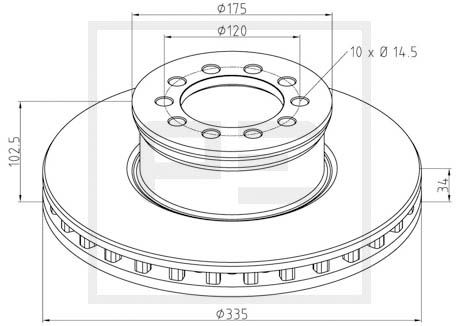 Disc frana PE AUTOMOTIVE 016.662-00A