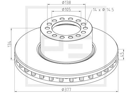 Disc frana PE AUTOMOTIVE 016.665-00A