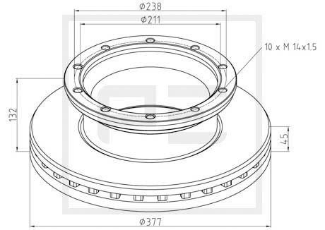 Disc frana PE AUTOMOTIVE 016.669-00A