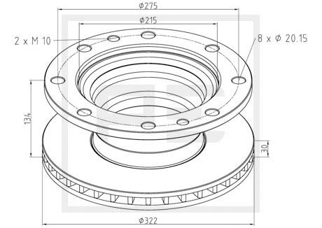 Disc frana PE AUTOMOTIVE 026.654-10A