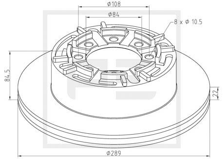 Disc frana PE AUTOMOTIVE 026.662-10A
