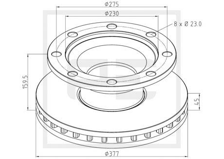 Disc frana PE AUTOMOTIVE 046.374-00A