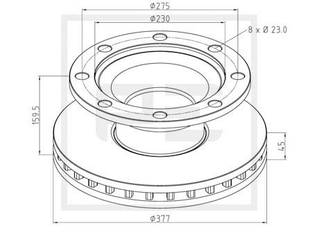 Disc frana PE AUTOMOTIVE 046.375-00A