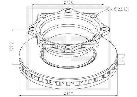 Disc frana PE AUTOMOTIVE 066.250-00A