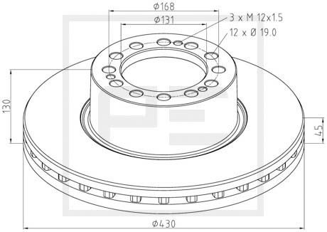 Disc frana PE AUTOMOTIVE 066.252-00A