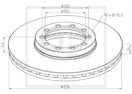 Disc frana PE AUTOMOTIVE 256.012-00A