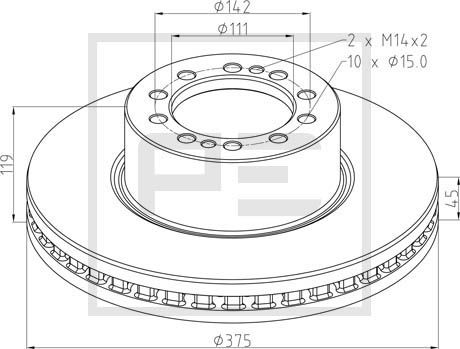 Disc frana PE AUTOMOTIVE 256.053-00A