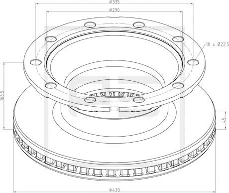 Disc frana PE AUTOMOTIVE 296.000-00A