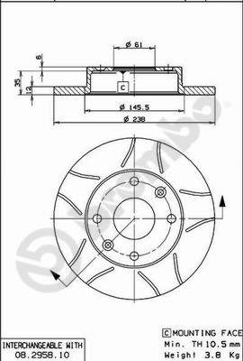 Disc frana BREMBO 08.2958.75