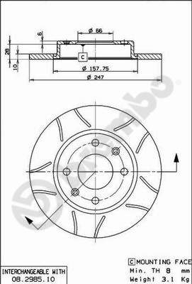 Disc frana BREMBO 08.2985.75
