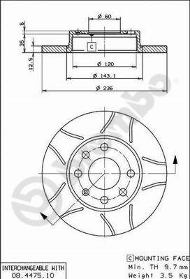 Disc frana BREMBO 08.4475.75