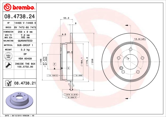 Disc frana BREMBO 08.4738.21