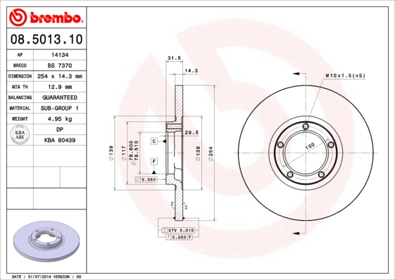 Disc frana BREMBO 08.5013.10