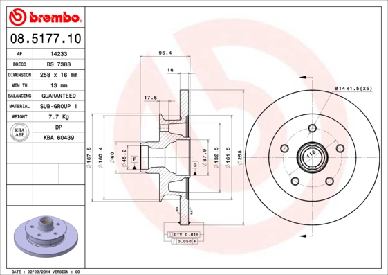 Disc frana BREMBO 08.5177.10