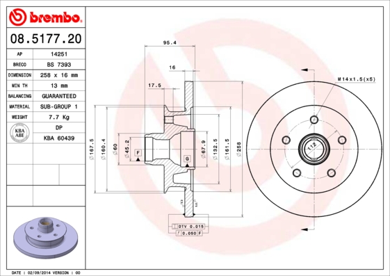 Disc frana BREMBO 08.5177.20