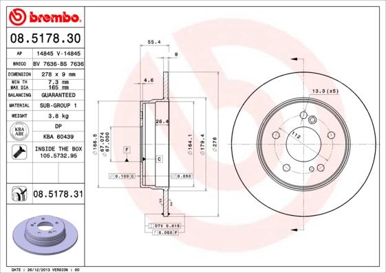 Disc frana BREMBO 08.5178.31