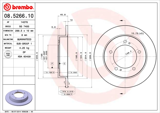 Disc frana BREMBO 08.5266.10