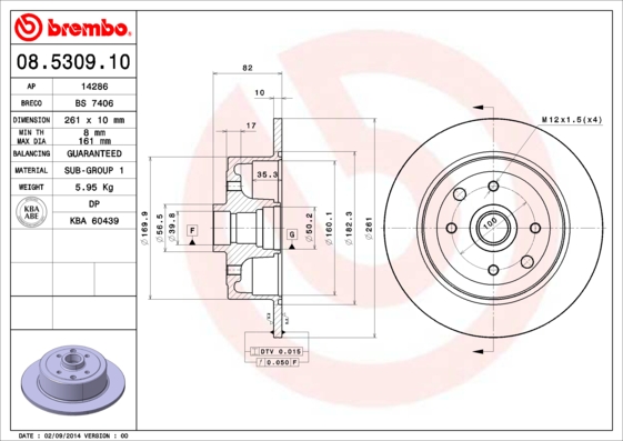 Disc frana BREMBO 08.5309.10