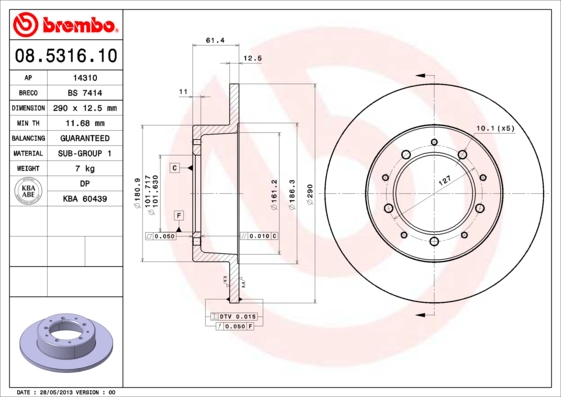 Disc frana BREMBO 08.5316.10