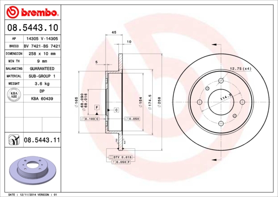 Disc frana BREMBO 08.5443.11