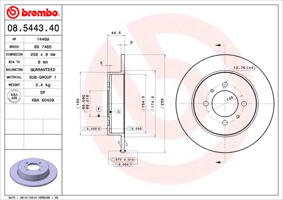 Disc frana BREMBO 08.5443.40