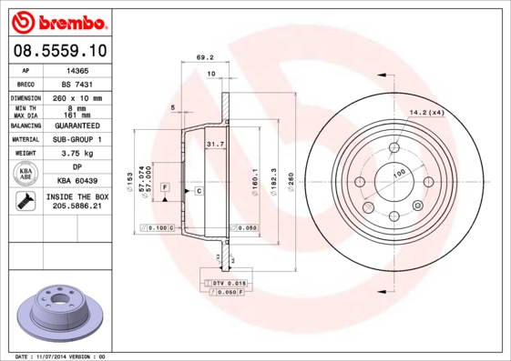 Disc frana BREMBO 08.5559.10
