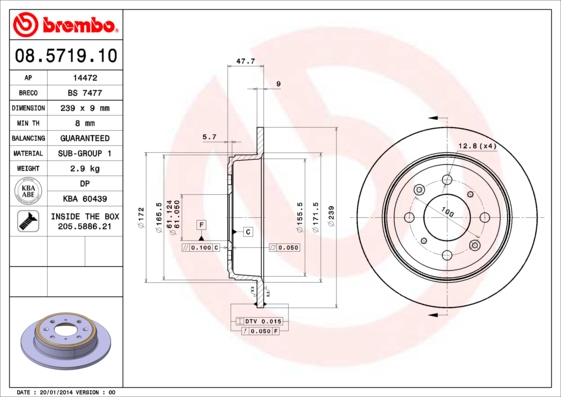 Disc frana BREMBO 08.5719.10