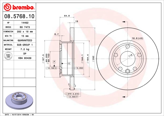 Disc frana BREMBO 08.5768.10