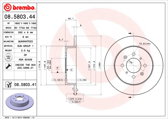 Disc frana BREMBO 08.5803.41