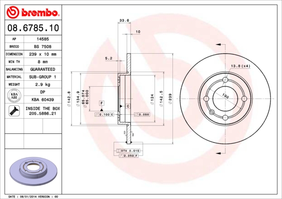 Disc frana BREMBO 08.6785.10